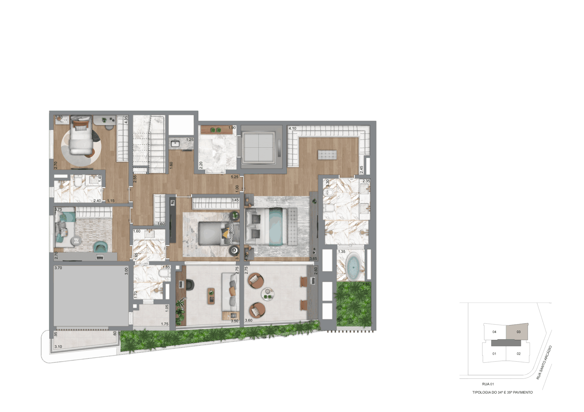 Cobertura duplex 326 m² - East