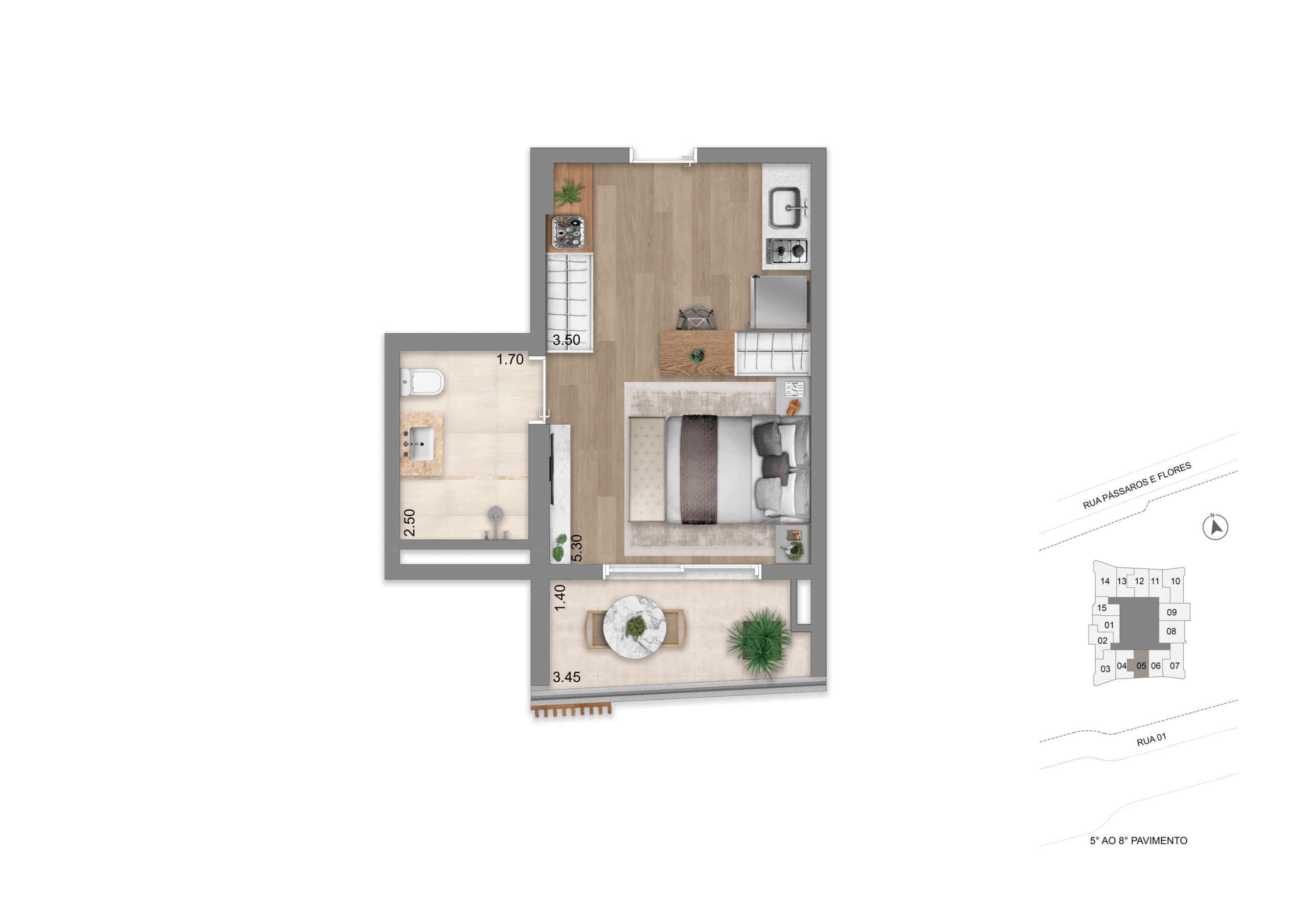 Studio 32 m²